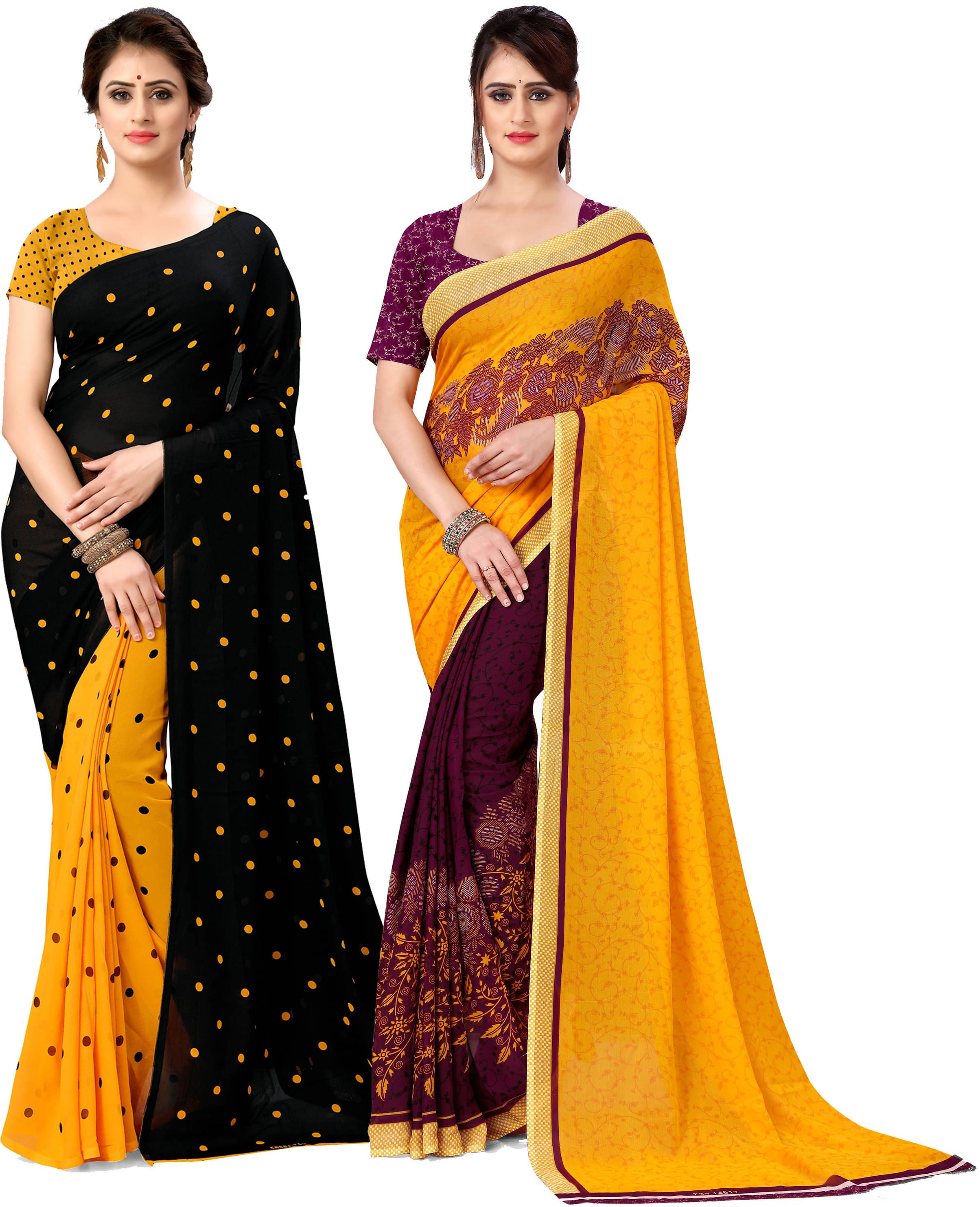 ANAND SAREES Georgette Printed Saree With Unstitched Blouse Piece ( Multicolor ) ANAND SAREES Georgette Printed Saree With Unstitched Blouse Piece ( Multicolor )