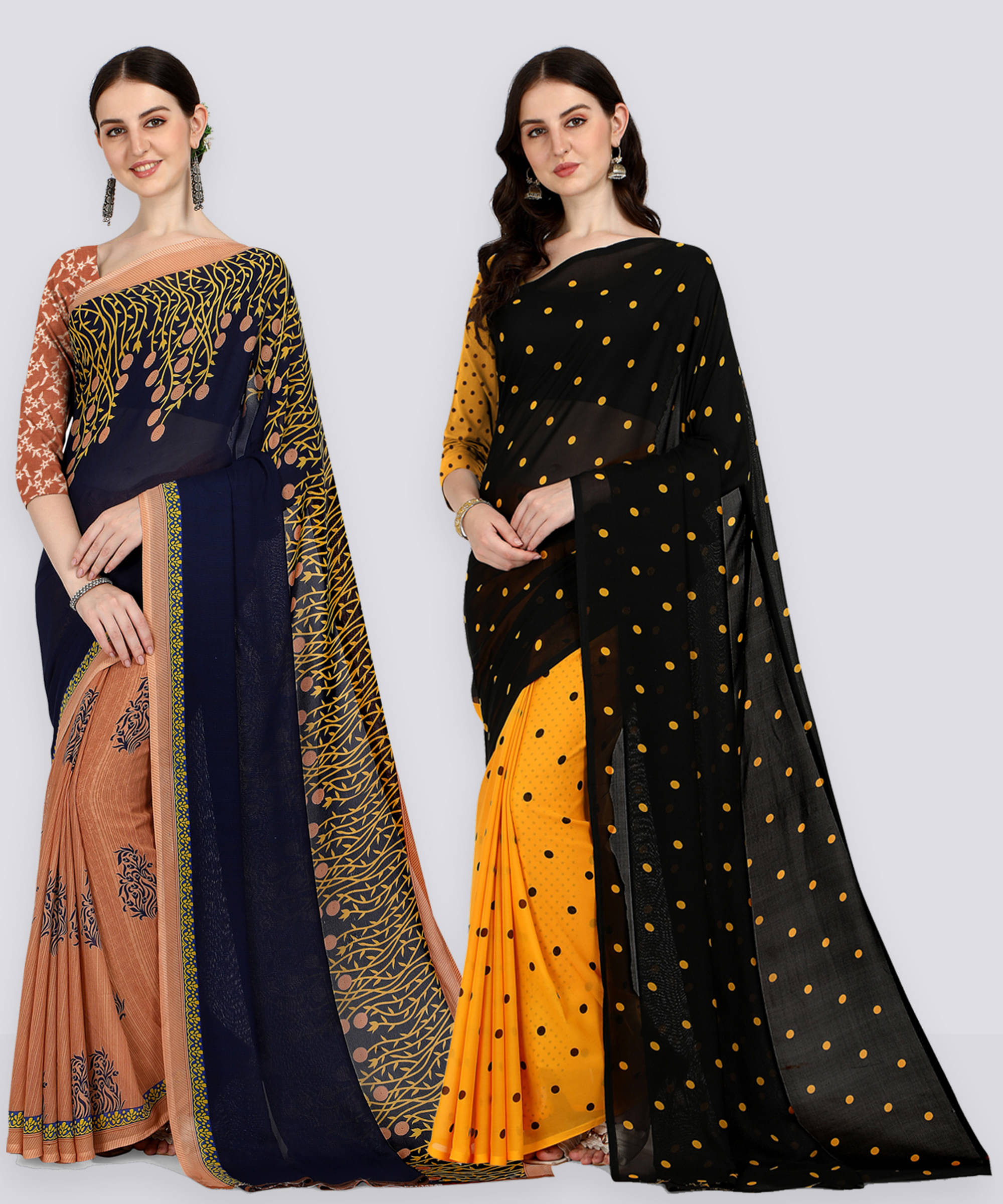 ANAND SAREES Georgette Printed Saree With Unstitched Blouse Piece ( Multicolor )     			ANAND SAREES Georgette Printed Saree With Unstitched Blouse Piece ( Multicolor )
