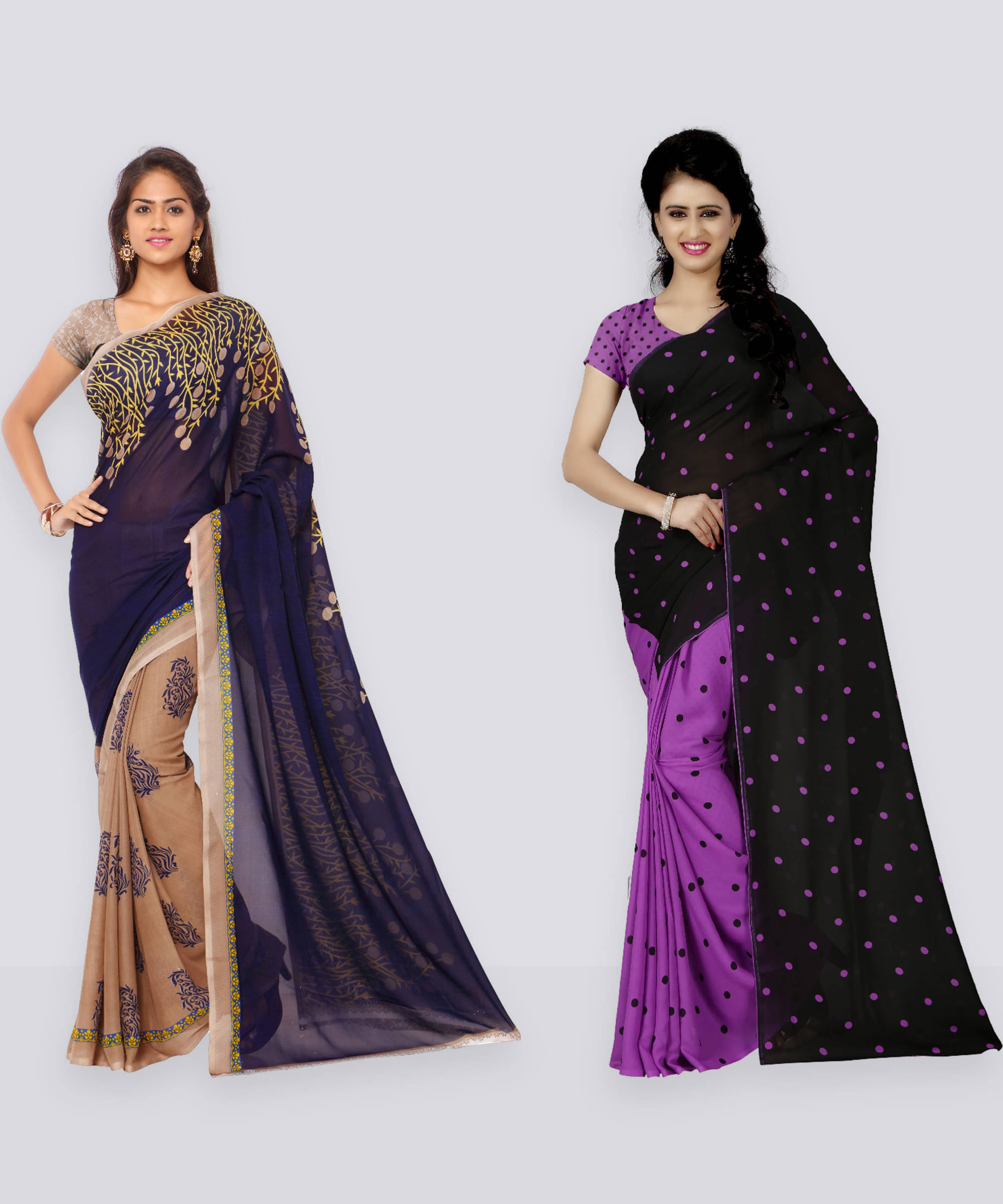     			ANAND SAREES Georgette Printed Saree With Unstitched Blouse Piece ( Multicolor )