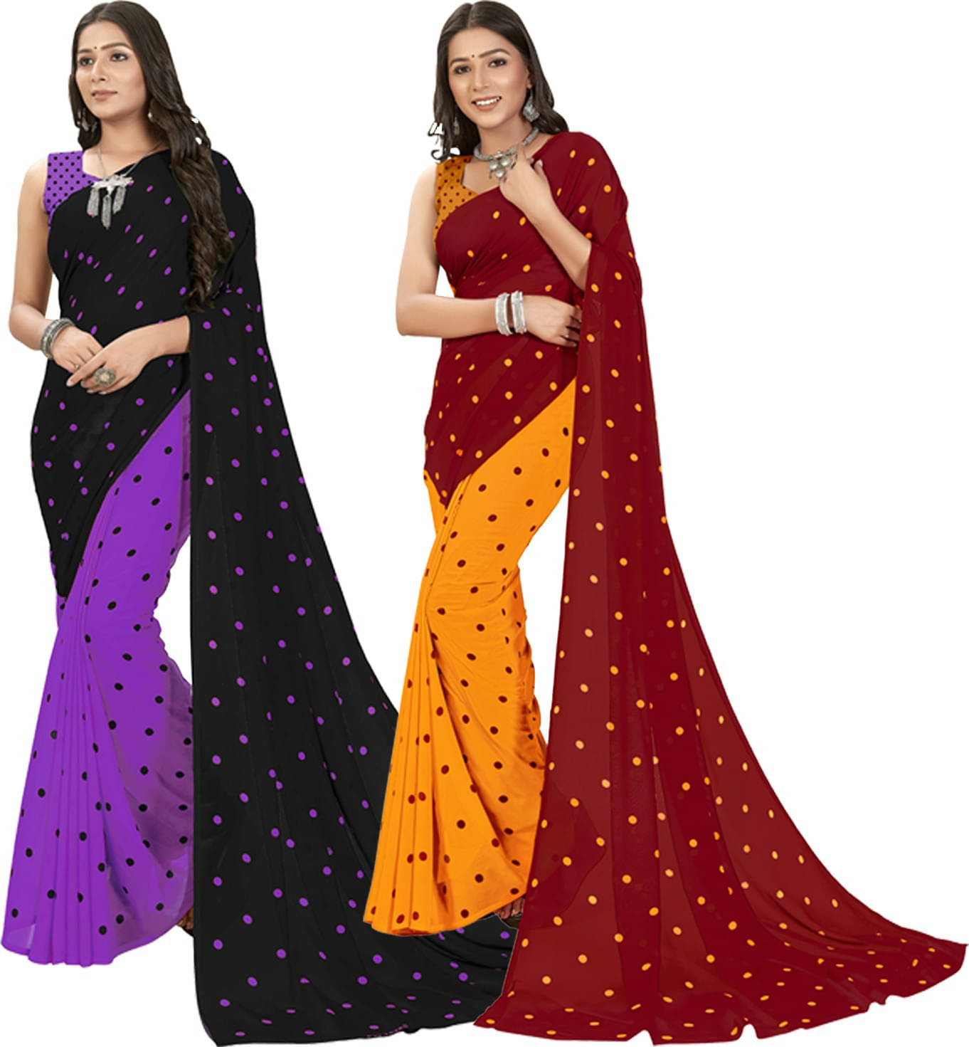     			ANAND SAREES Georgette Printed Saree With Unstitched Blouse Piece ( Multicolor )