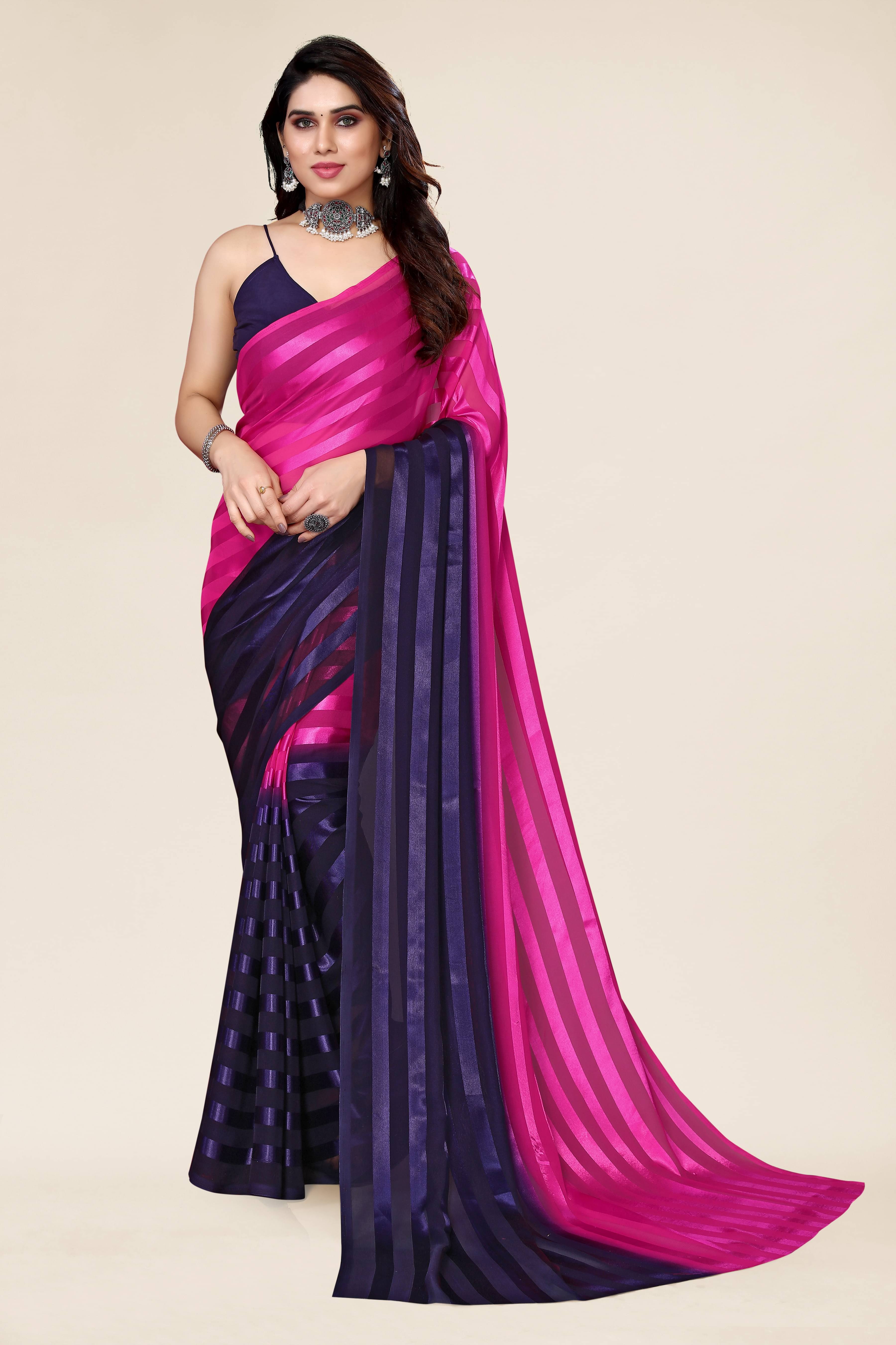 ANAND SAREES Satin Embellished Kasavu Saree With Unstitched Blouse Piece ( Pink ) ANAND SAREES Satin Embellished Kasavu Saree With Unstitched Blouse Piece ( Pink )