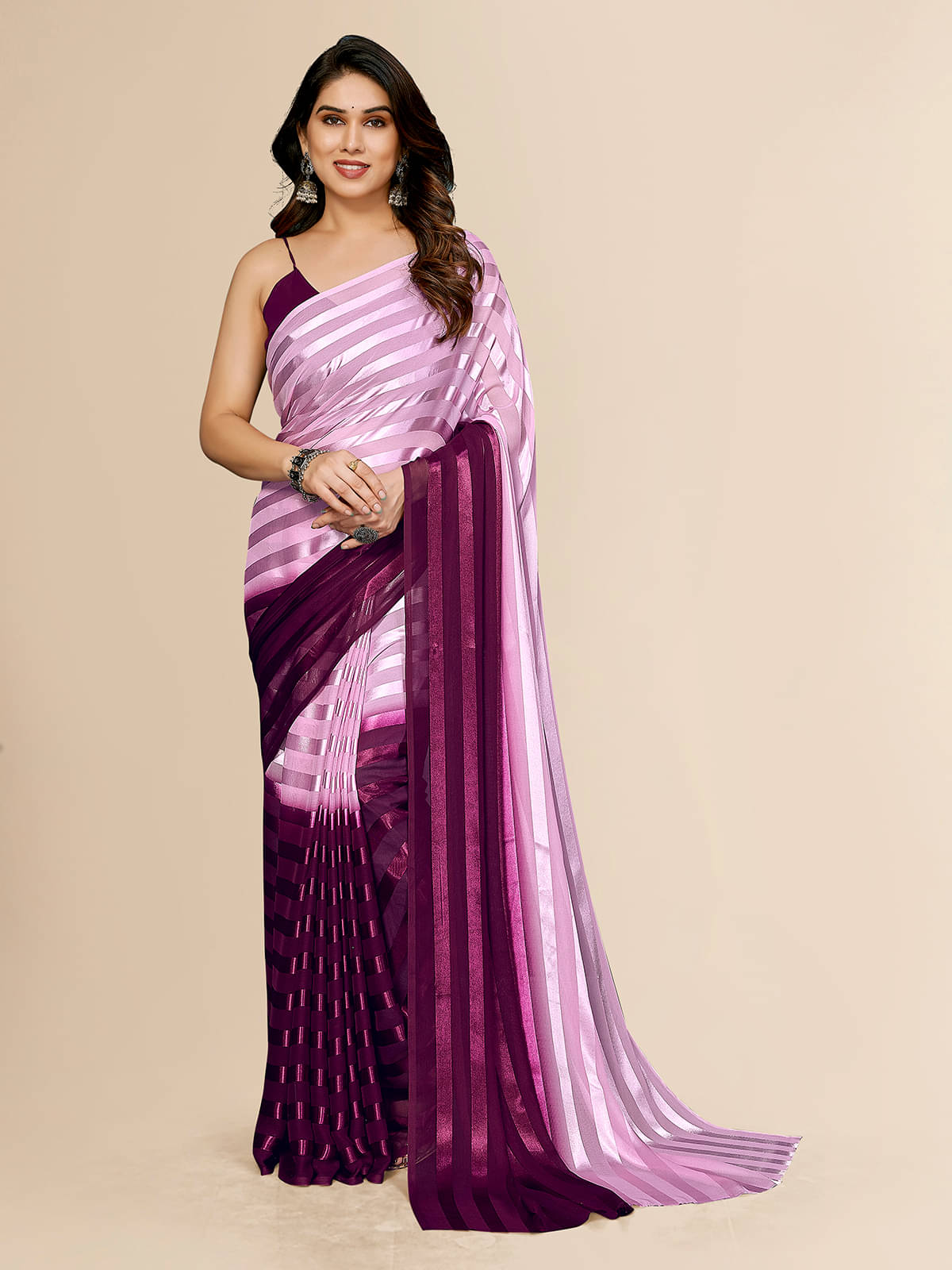 ANAND SAREES Satin Embellished Kasavu Saree With Unstitched Blouse Piece ( Wine ) ANAND SAREES Satin Embellished Kasavu Saree With Unstitched Blouse Piece ( Wine )