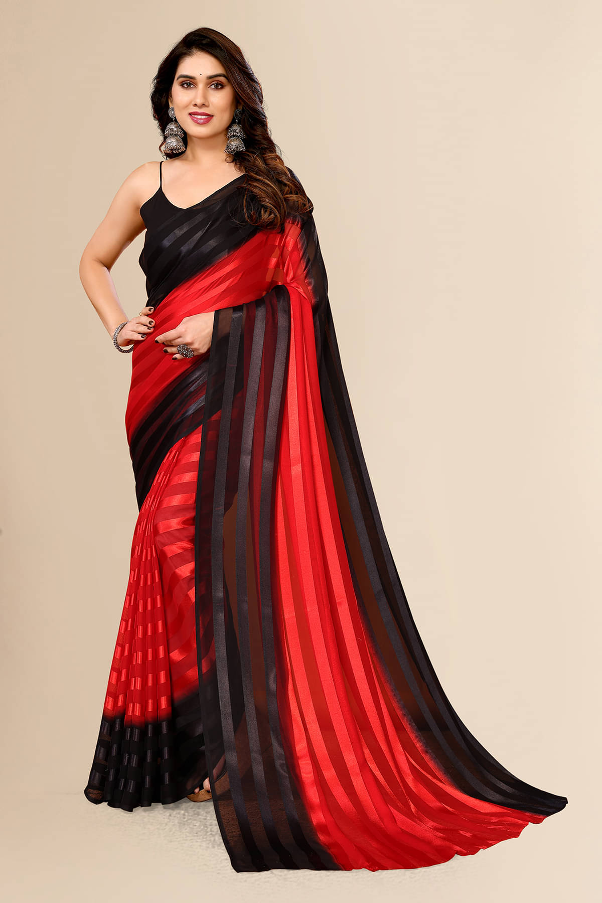 ANAND SAREES Satin Embellished Kasavu Saree With Unstitched Blouse Piece ( Black ) ANAND SAREES Satin Embellished Kasavu Saree With Unstitched Blouse Piece ( Black )
