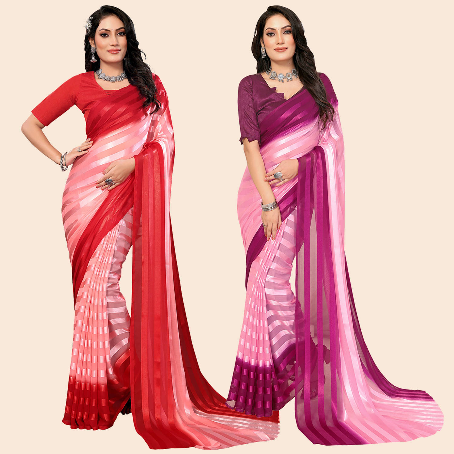     			ANAND SAREES Satin Embellished Saree With Unstitched Blouse Piece ( Multicolor )