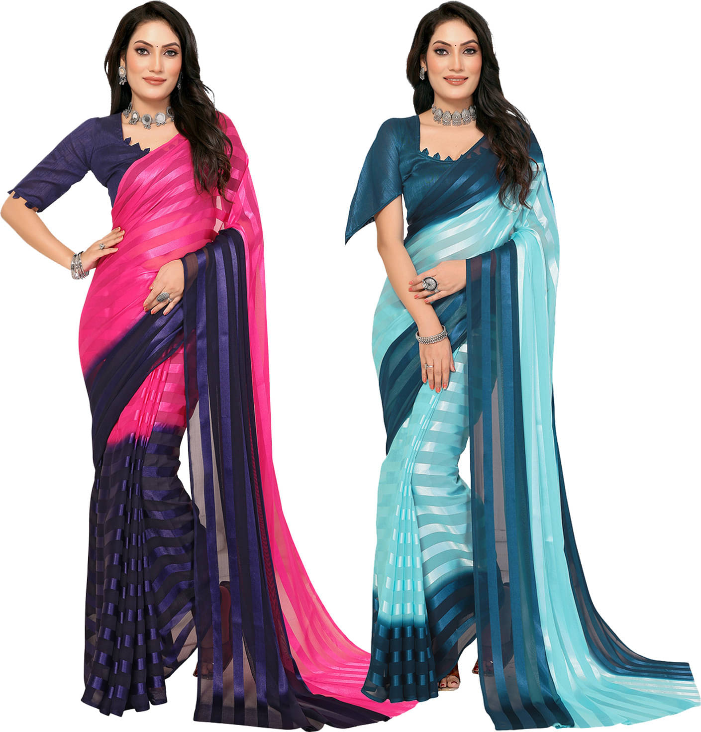 ANAND SAREES Satin Printed Saree With Unstitched Blouse Piece ( Multicolor ) ANAND SAREES Satin Printed Saree With Unstitched Blouse Piece ( Multicolor )