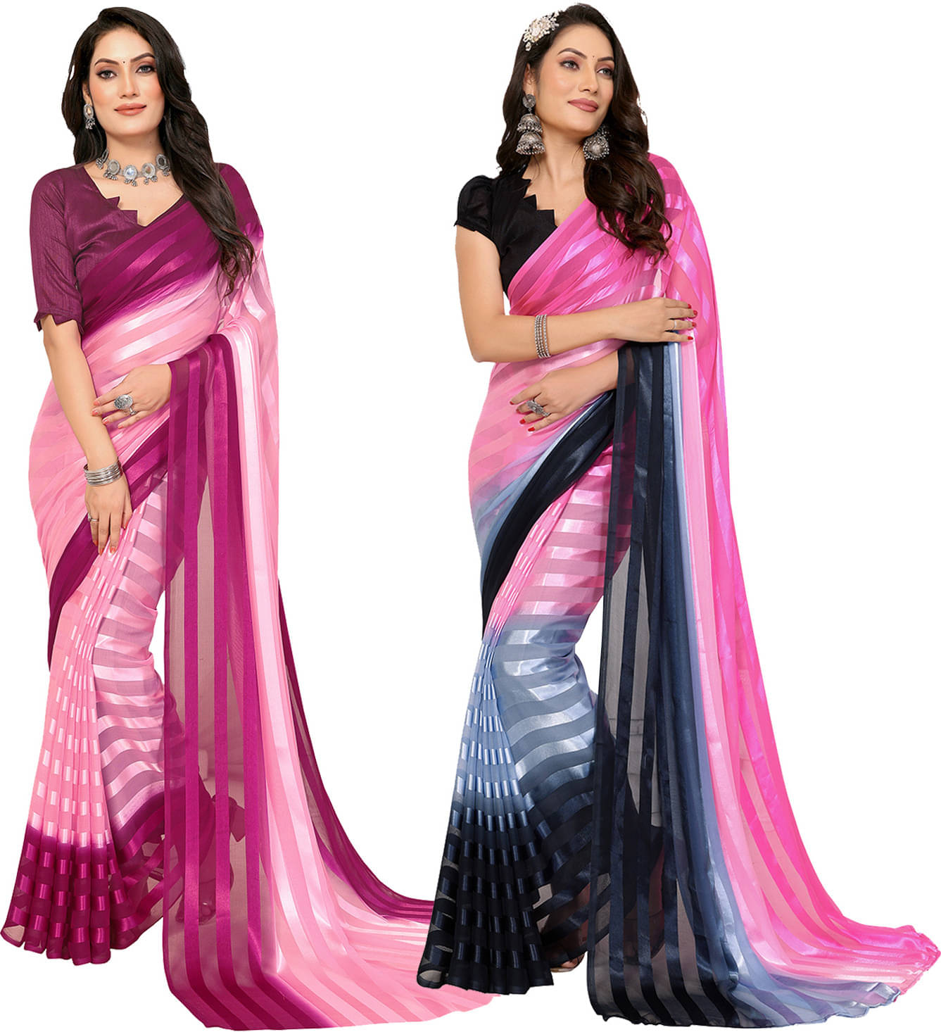 ANAND SAREES Satin Self Design Saree With Unstitched Blouse Piece ( Multicolor ) ANAND SAREES Satin Self Design Saree With Unstitched Blouse Piece ( Multicolor )