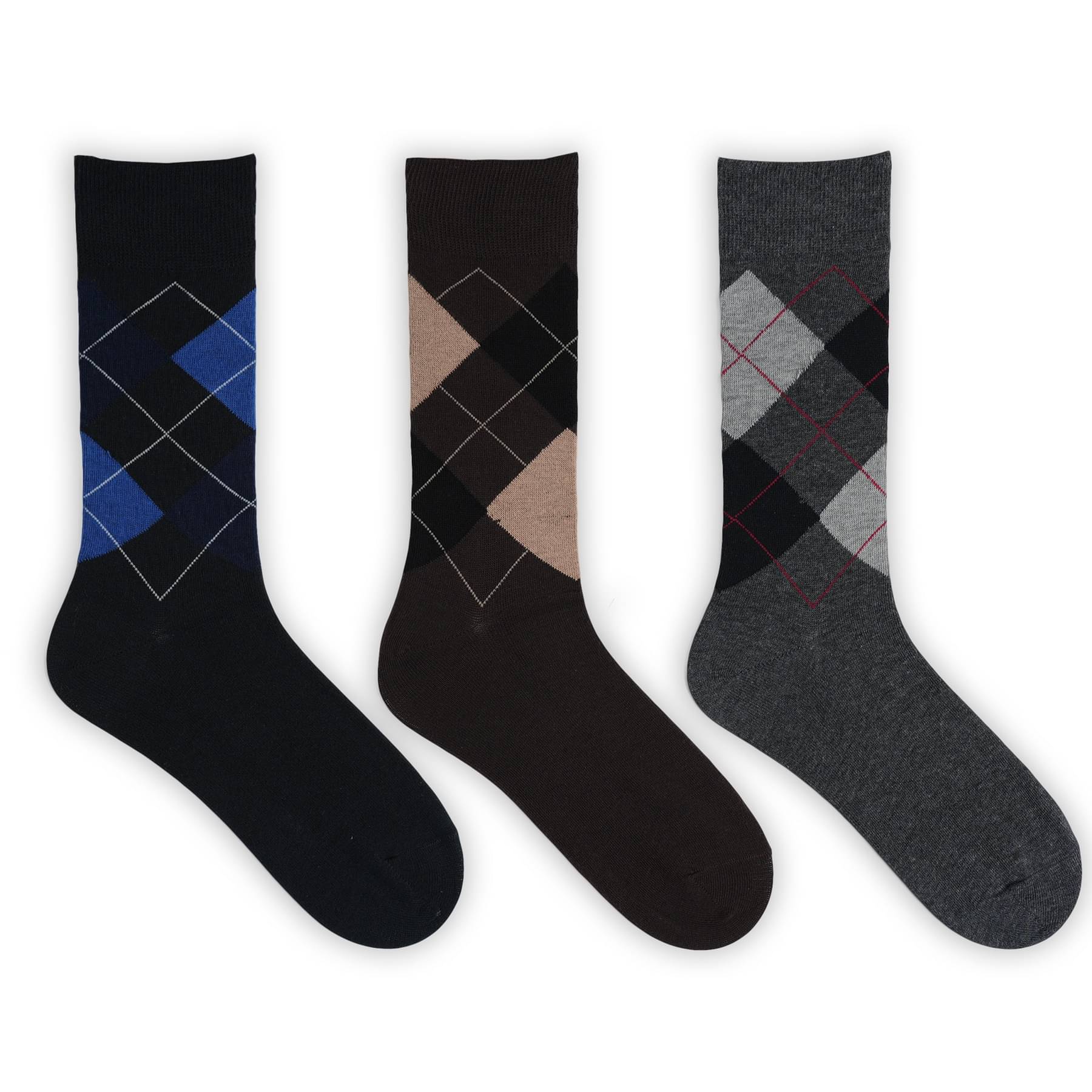 Balenzia Pack of 3 Men's Cotton Full Length Socks ( Multicolor ) Balenzia Pack of 3 Men's Cotton Full Length Socks ( Multicolor )