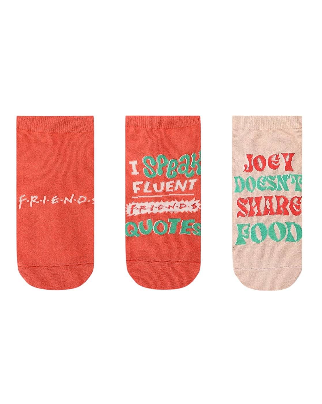 Balenzia x Friends Pack of 3 Women's Cotton Blend Ankle Length Socks ( Pink,Cream ) Balenzia x Friends Pack of 3 Women's Cotton Blend Ankle Length Socks ( Pink,Cream )