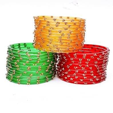 CROWN EXPORT Green Bangle Set ( Pack of 1 ) CROWN EXPORT Green Bangle Set ( Pack of 1 )