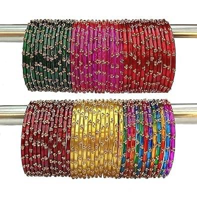     			CROWN EXPORT Multicolor Bangle Set ( Pack of 1 )