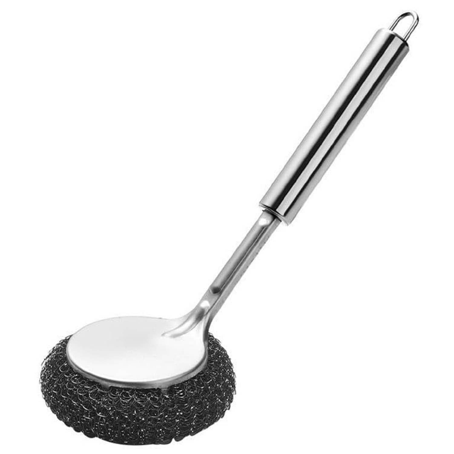 Dish Scrubber Brush, ‎Stainless Steel Scrubber with Long Wool Handle for Dishes Cookware Cleaning, Steel Sponge Ball Brush - Body Care - Loofah and Other Tools | Buy online on ZillyBuy