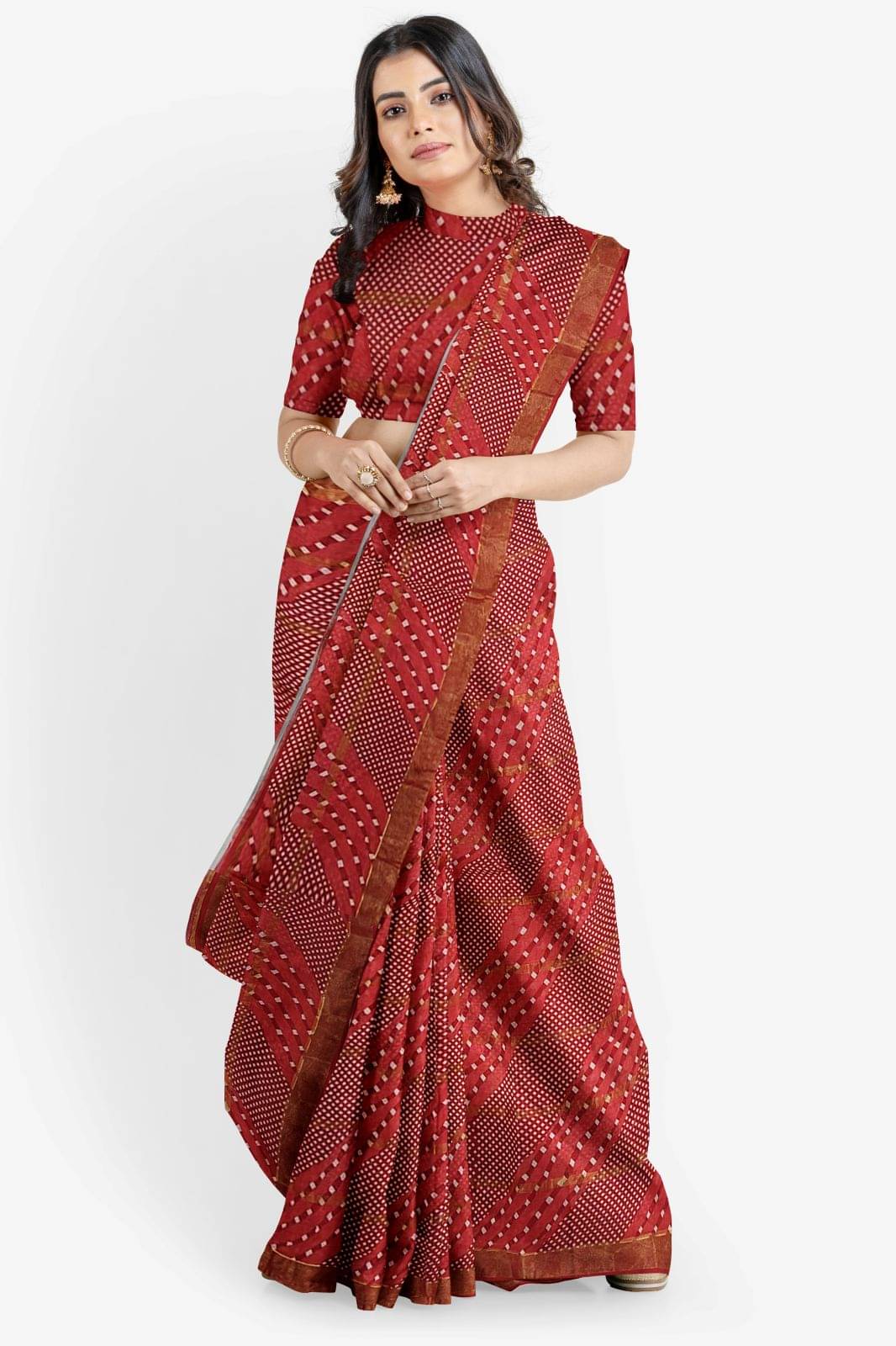 Dishita Cotton Checks Leheriya Saree Without Blouse Piece ( Multicolor )     			Dishita Cotton Checks Leheriya Saree Without Blouse Piece ( Multicolor )