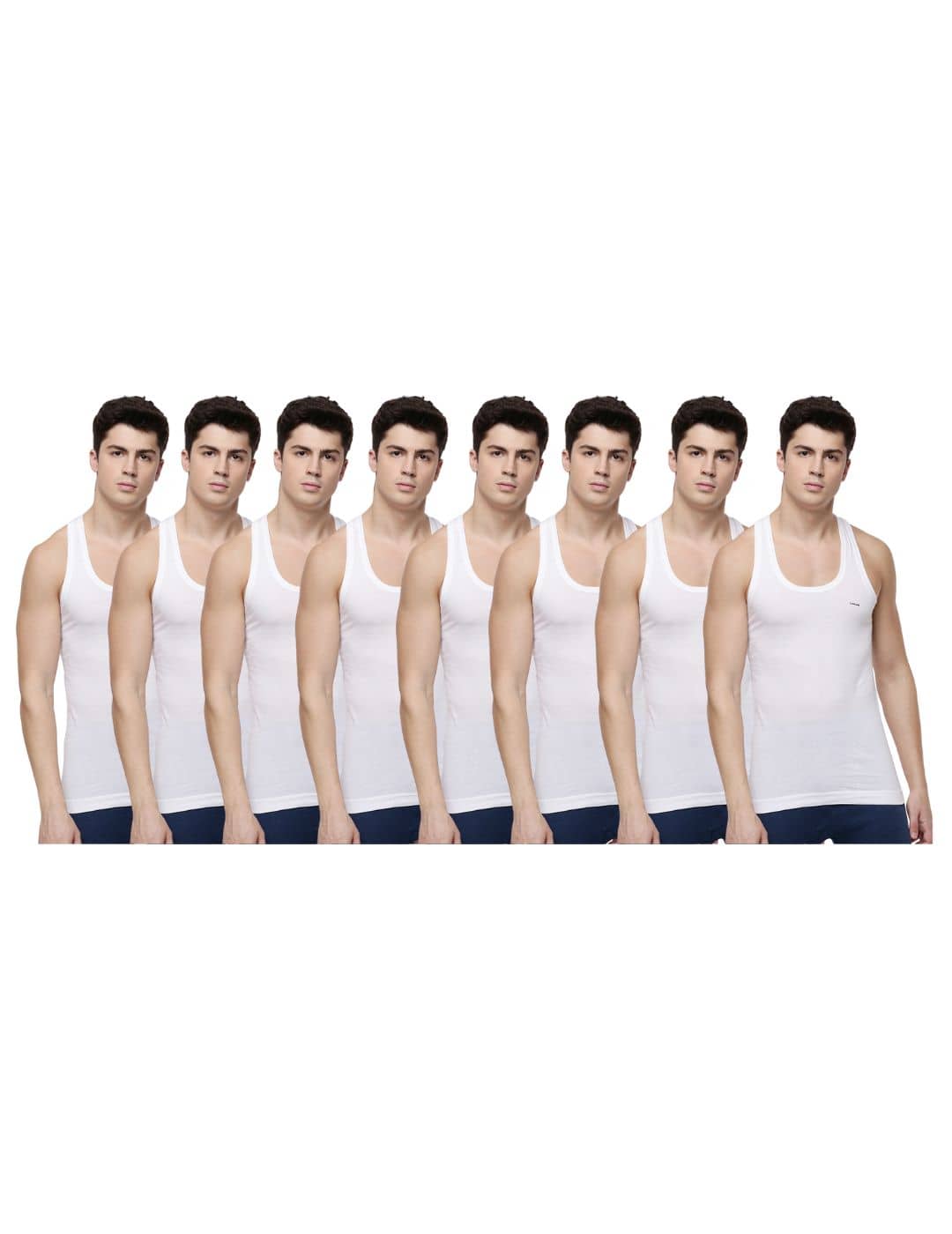 Dollar lehar Pack of 8 Cotton Sleeveless vest For Men ( White ) - Nightwear & Loungewear | Buy online on ZillyBuy