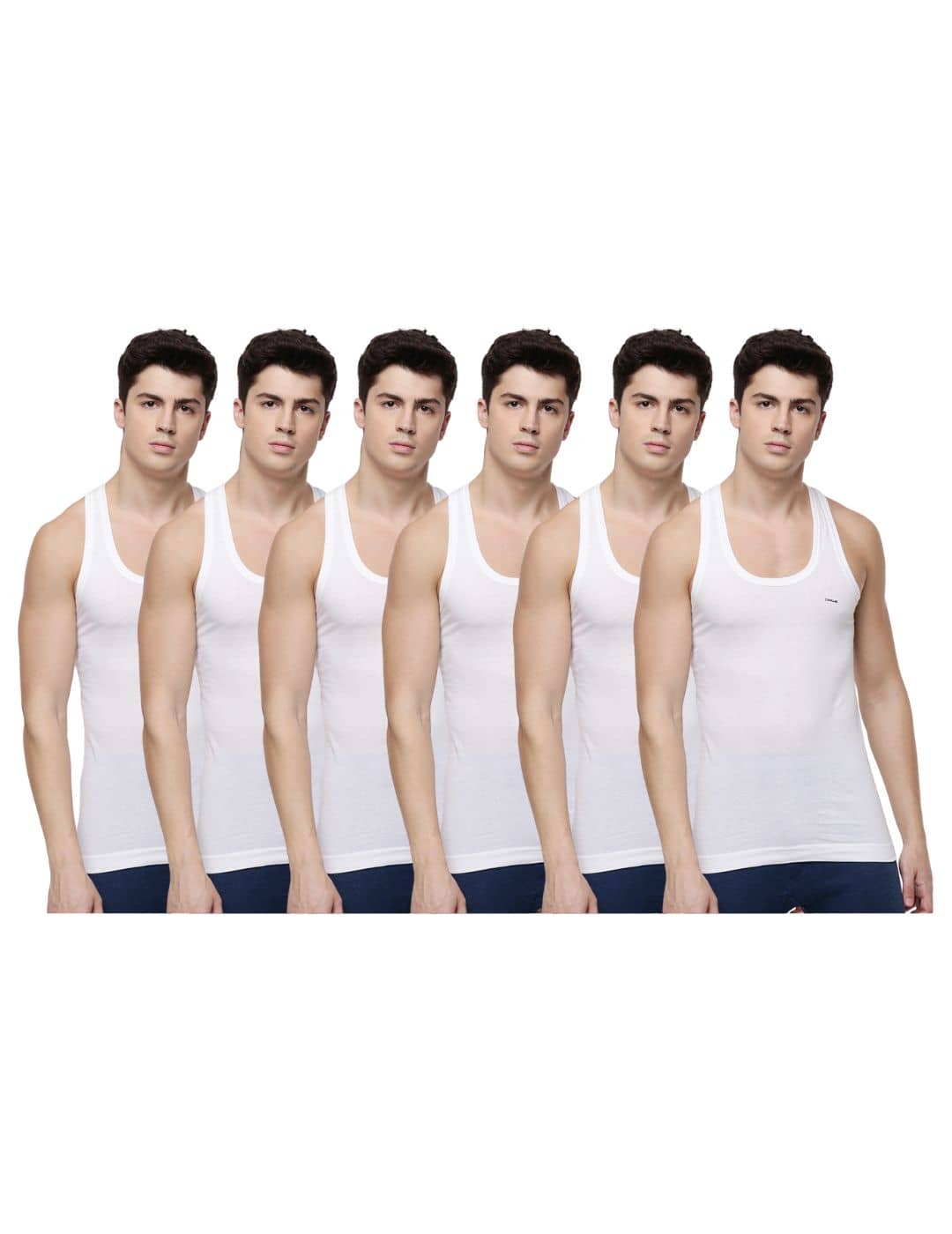 Dollar lehar Pack of 6 Cotton Sleeveless vest For Men ( White ) - Nightwear & Loungewear | Buy online on ZillyBuy