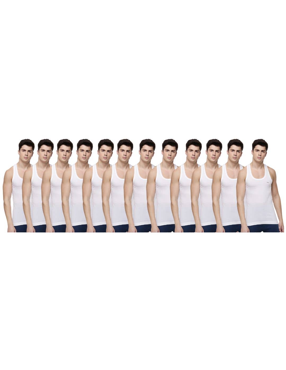 Dollar Lehar Men Combed Cotton Round Neck Vest - Pack of 12 - White - Nightwear & Loungewear | Buy online on ZillyBuy