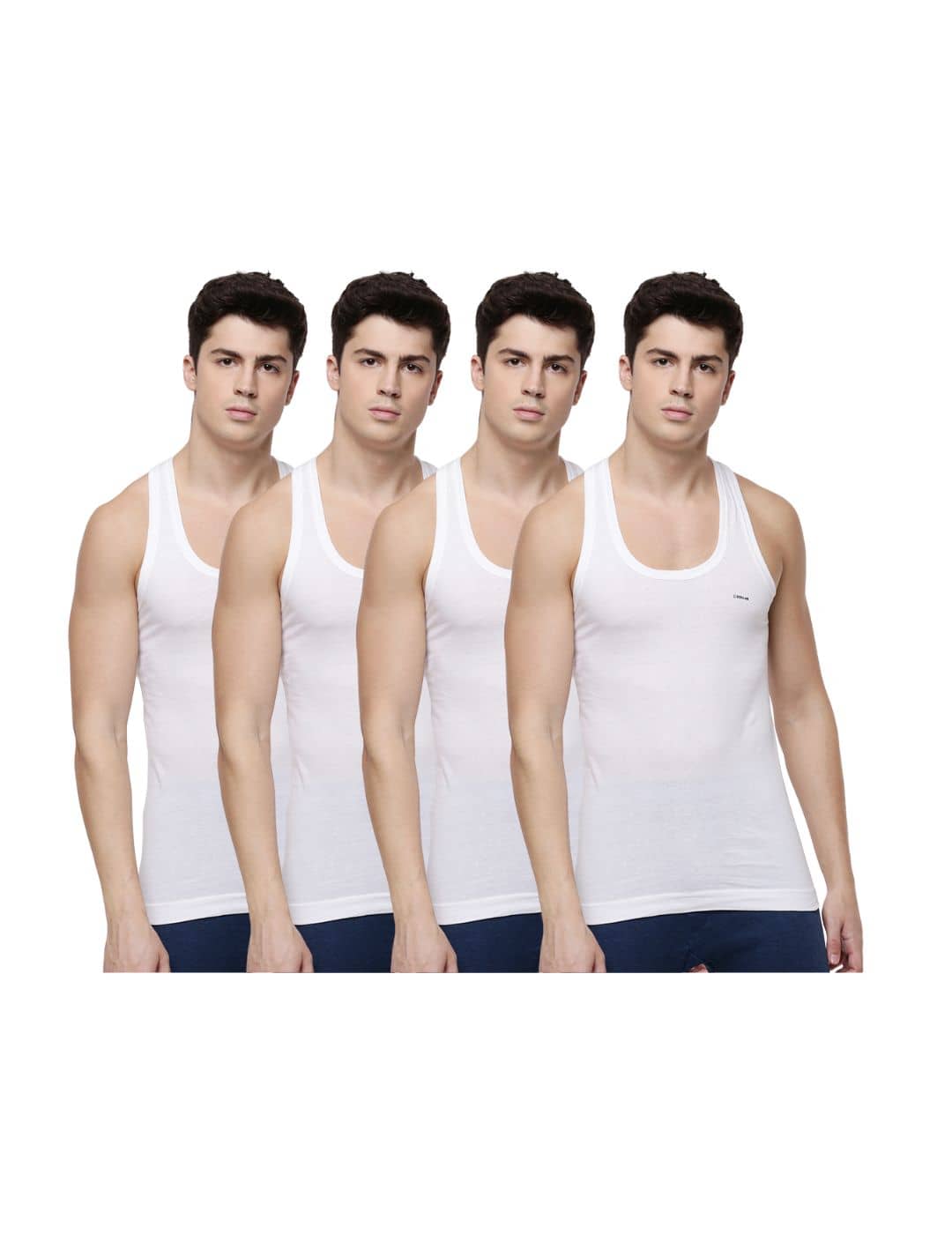 Dollar lehar Pack of 4 Cotton Sleeveless vest For Men ( White ) - Nightwear & Loungewear | Buy online on ZillyBuy