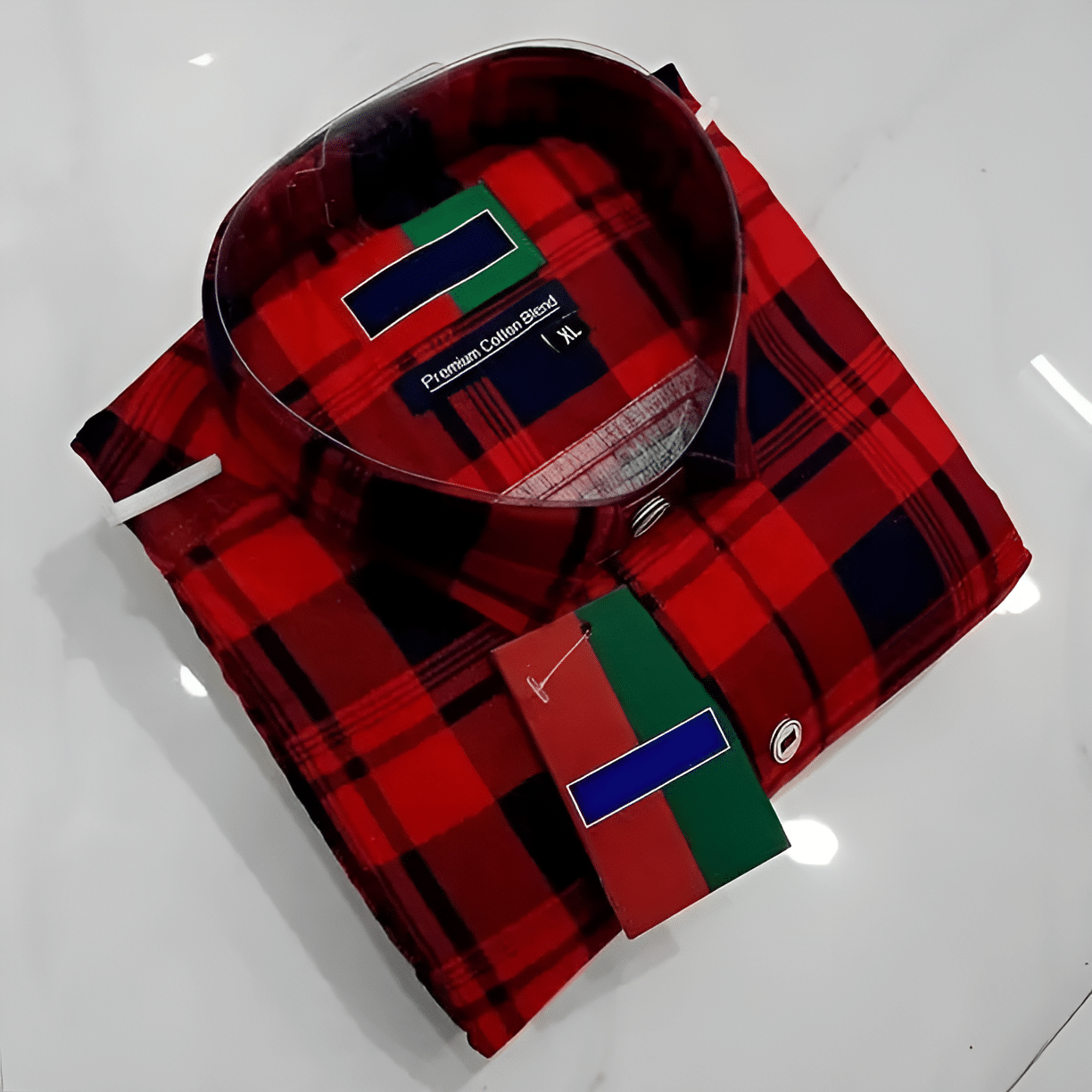     			GENERIC 0 Cotton Blend Regular Fit Checks Full Sleeves Men's Casual Shirt - Red ( Pack of 1 )