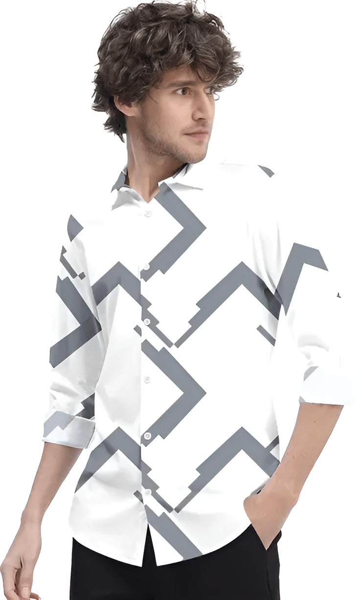     			GENERIC 0 Cotton Blend Regular Fit Printed 3/4th Sleeves Men's Casual Shirt - White ( Pack of 1 )