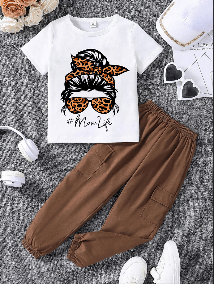     			Generic Pack of 1 Girls Cotton Blend Sweatshirt & Joggers ( Brown )