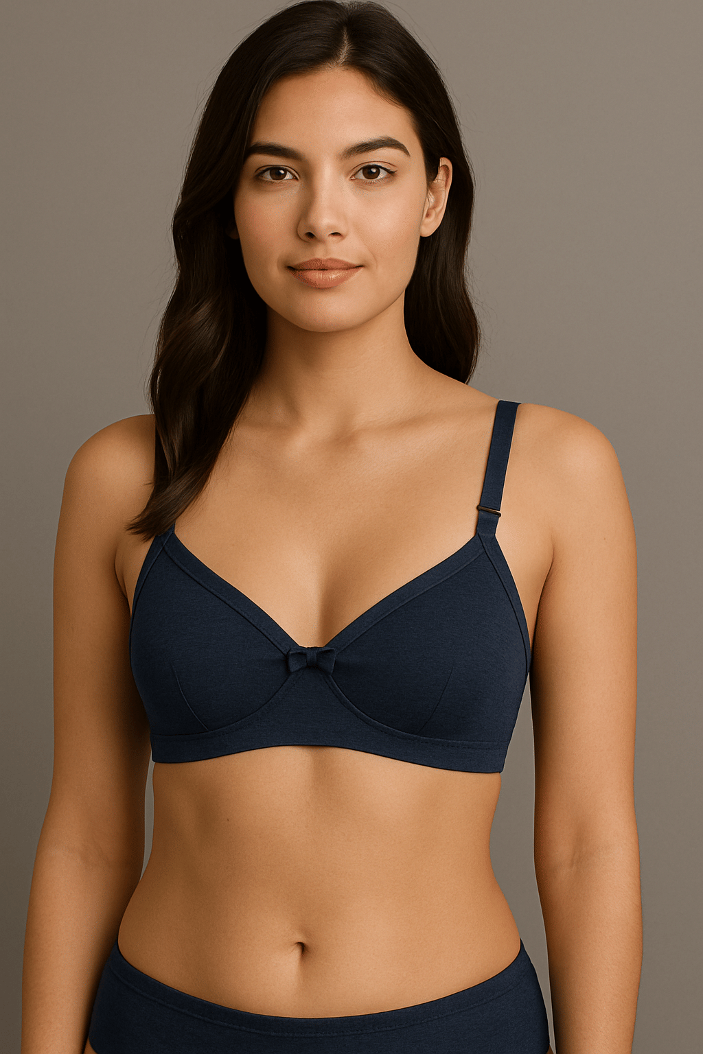     			HERBLOURE Pack of 1 Cotton Blend Lightly Padded T-Shirt Bra For Women ( Navy Blue )