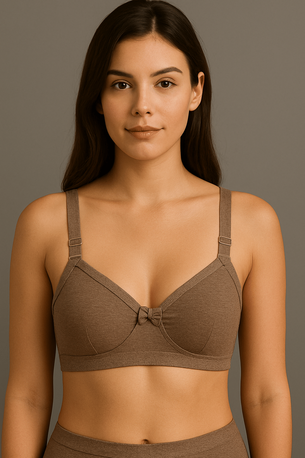     			HERBLOURE Pack of 1 Cotton Blend Lightly Padded T-Shirt Bra For Women ( Brown )