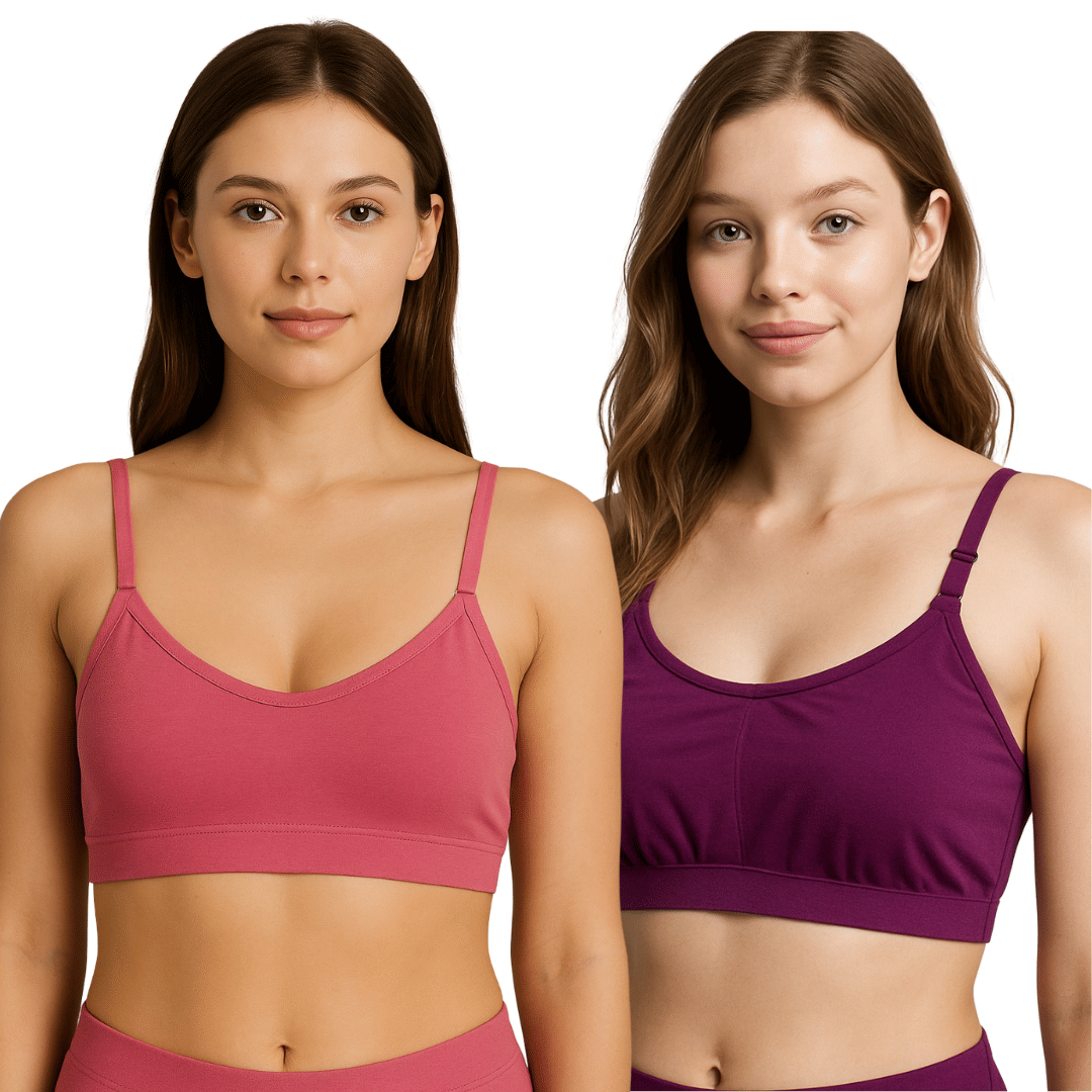     			HERBLOURE Pack of 2 Cotton Blend Non Padded Bralette Bra For Women ( Multicolor2 )