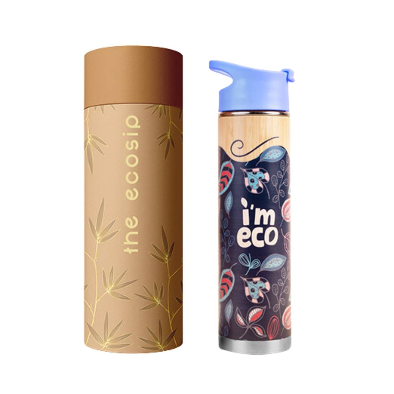     			IMECO ECO BLOOM Petrichor - Deep Blue Dark Blue Bamboo Water Bottle 500 mL ( Set of 1 )