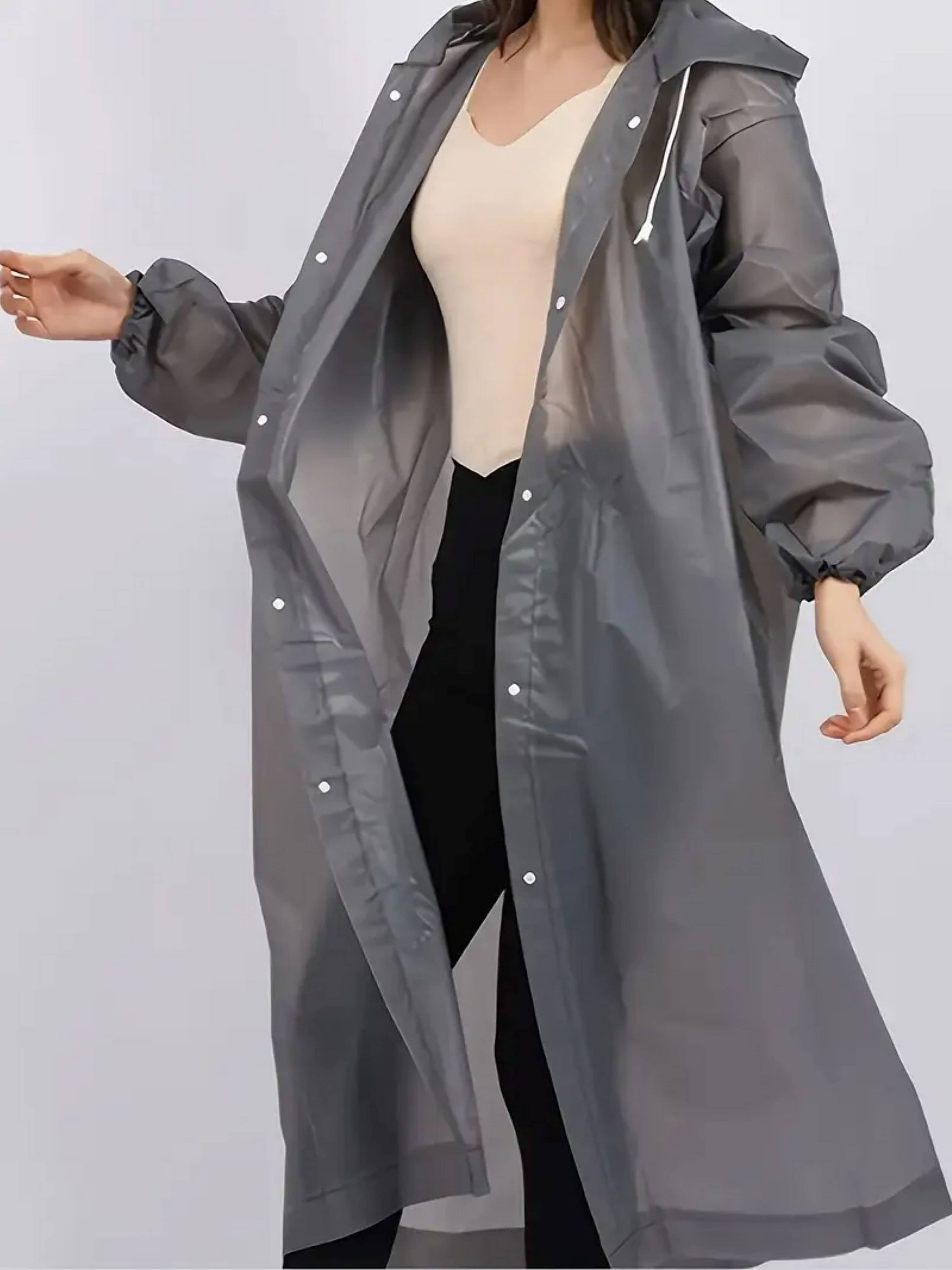 Infispace Waterproof Nylon Long Raincoat - Grey