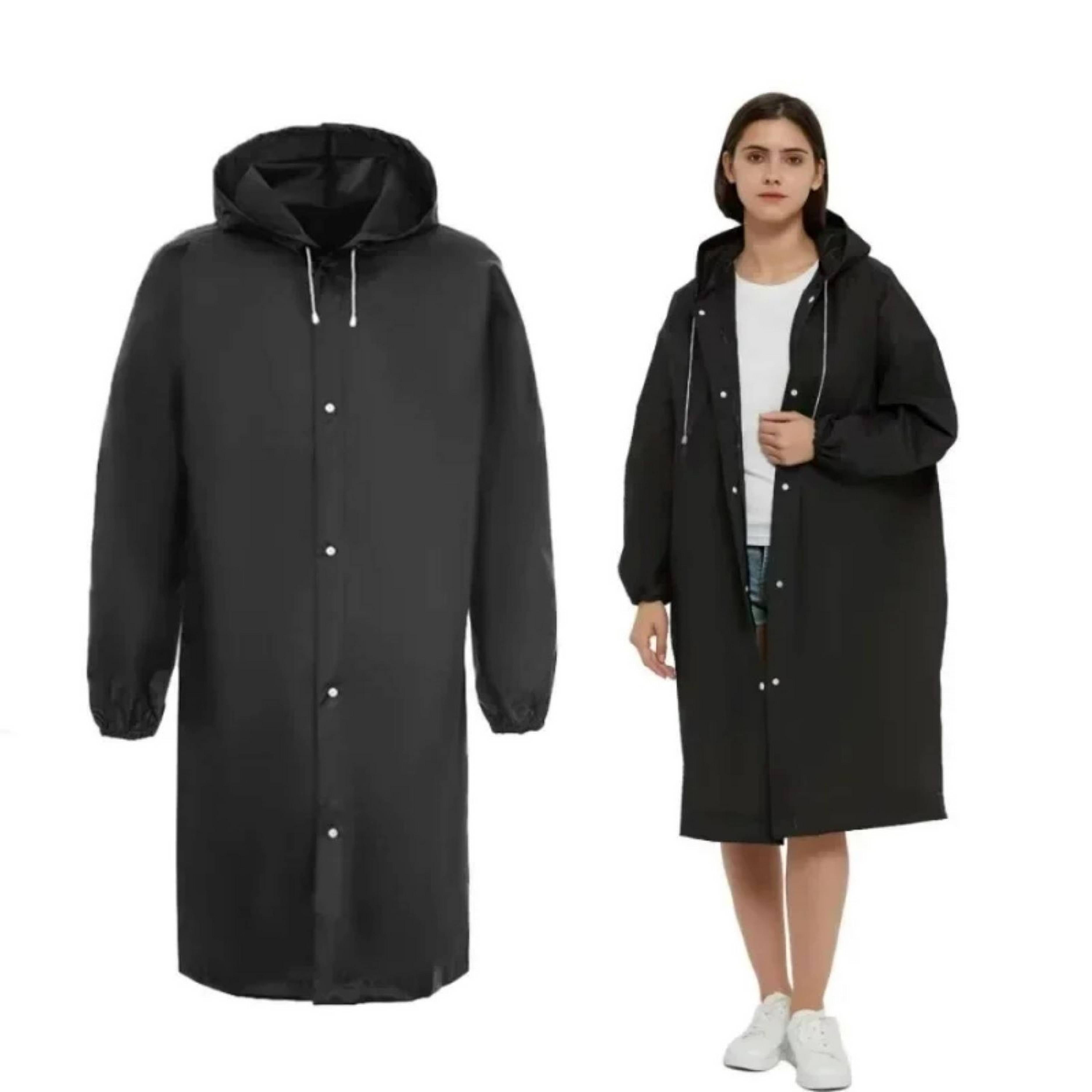     			Infispace Waterproof Nylon Long Raincoat - Black
