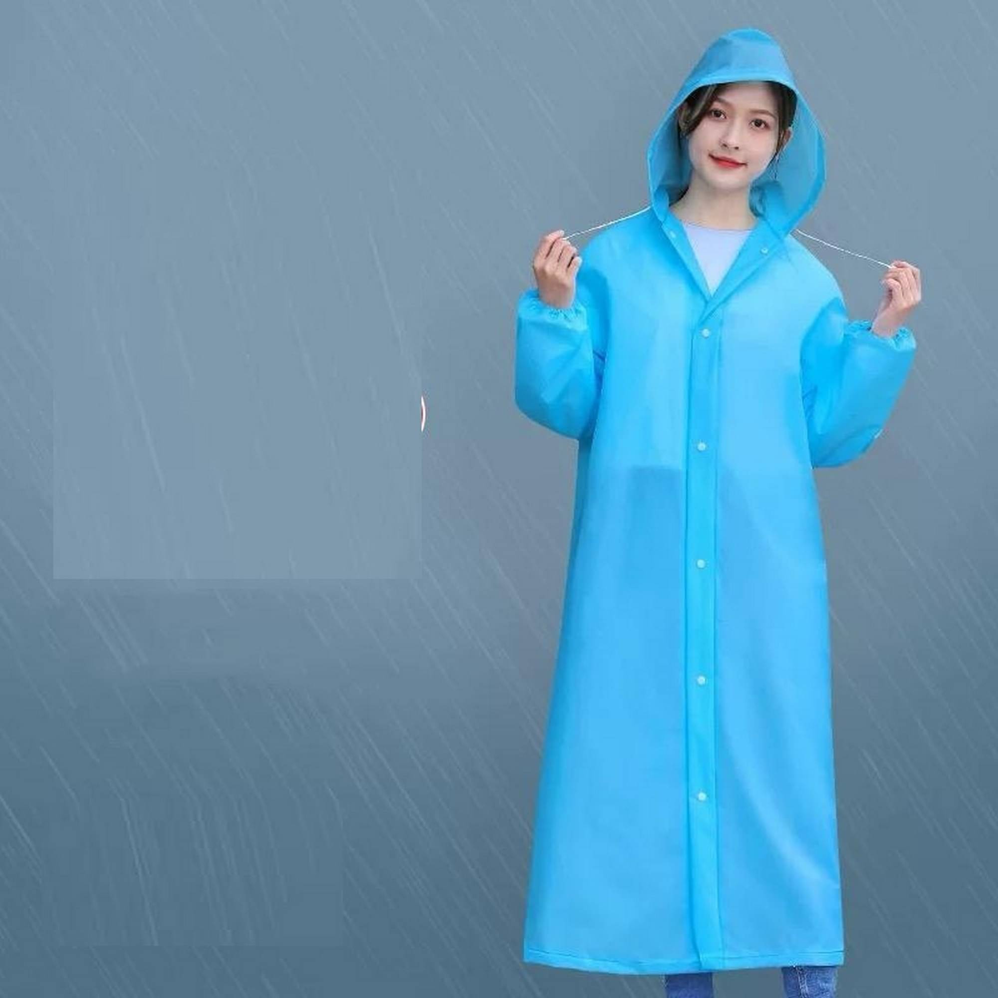     			Infispace Waterproof Nylon Long Raincoat - Blue