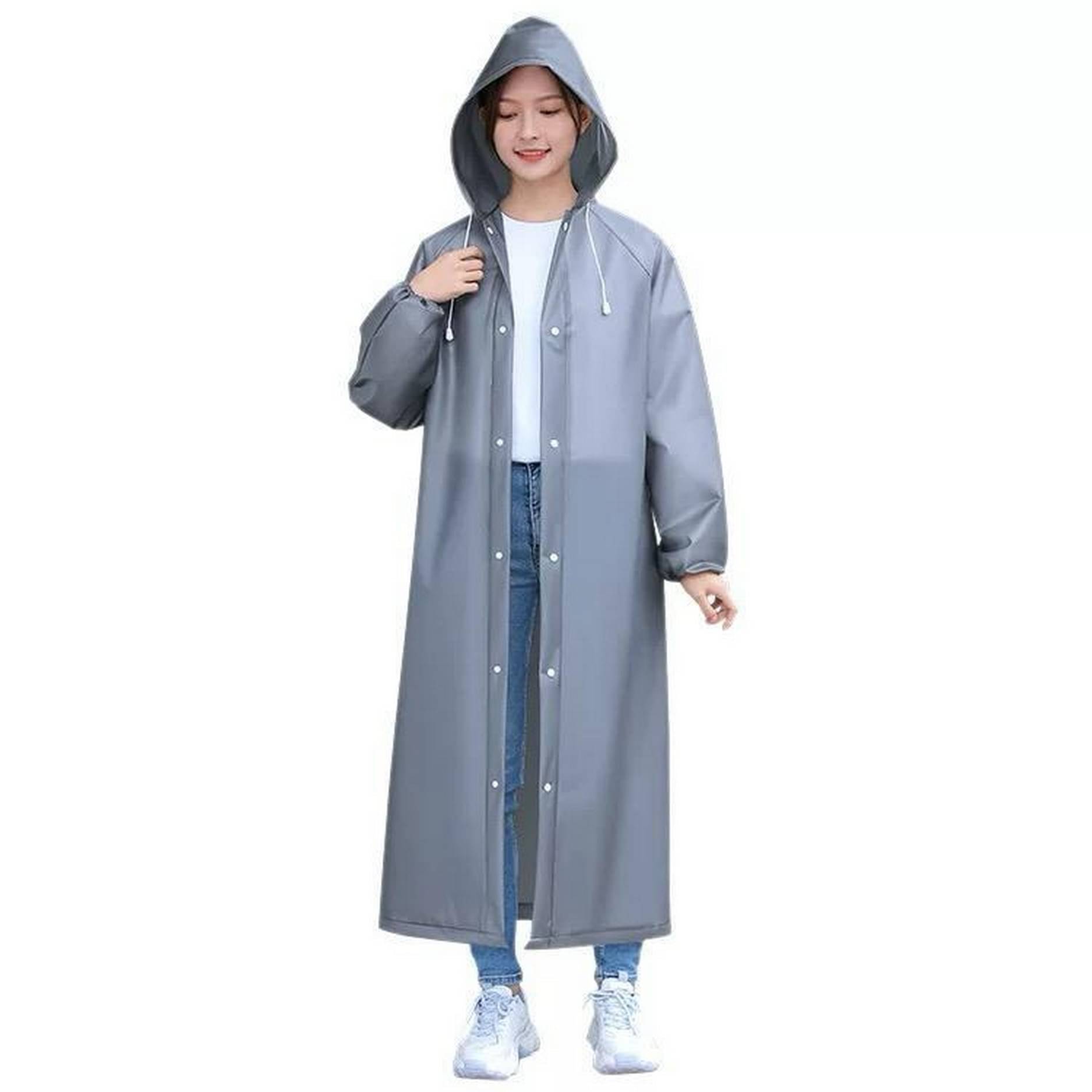 Infispace Waterproof Nylon Long Raincoat - Grey Infispace Waterproof Nylon Long Raincoat - Grey
