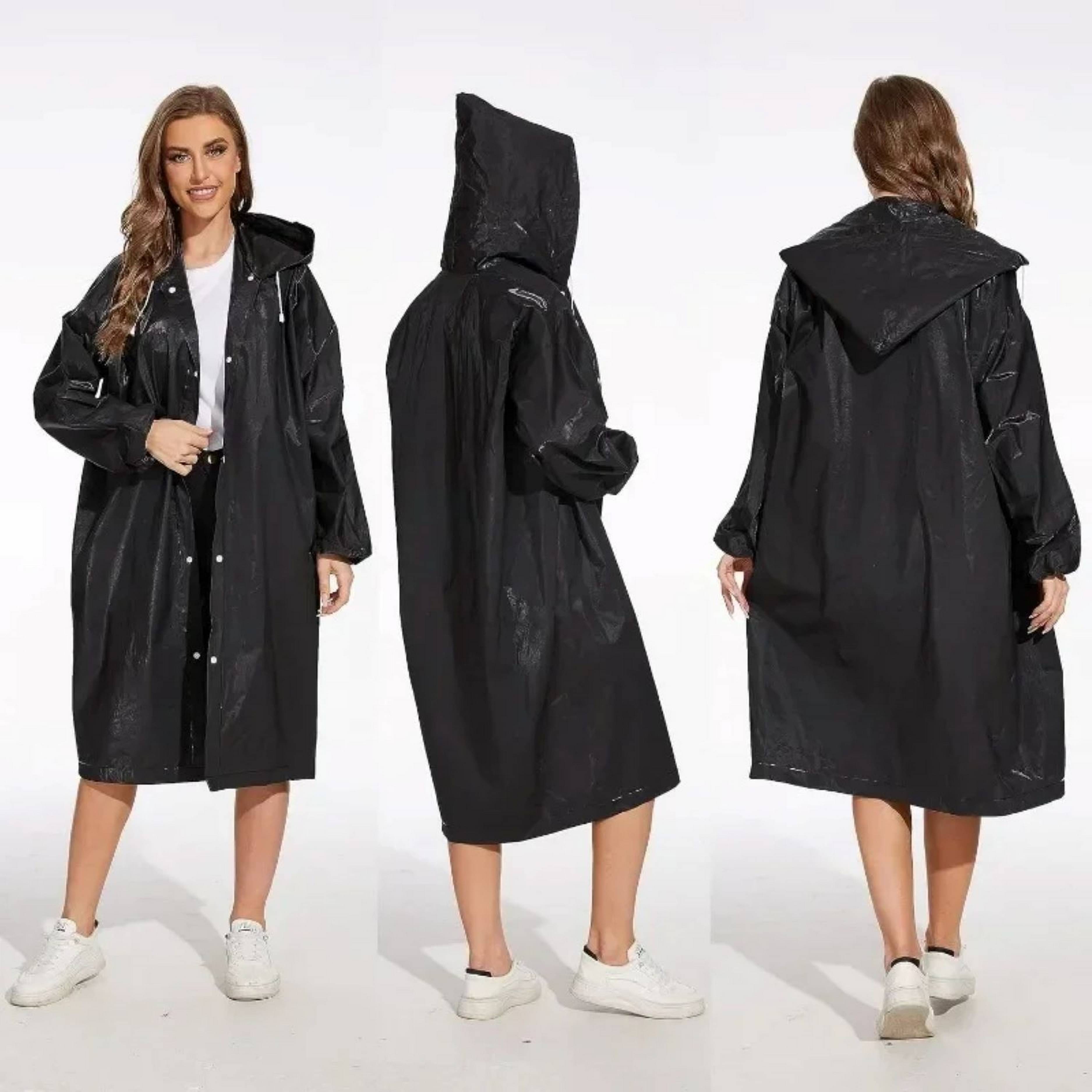 Infispace Waterproof Nylon Long Raincoat - Black Infispace Waterproof Nylon Long Raincoat - Black
