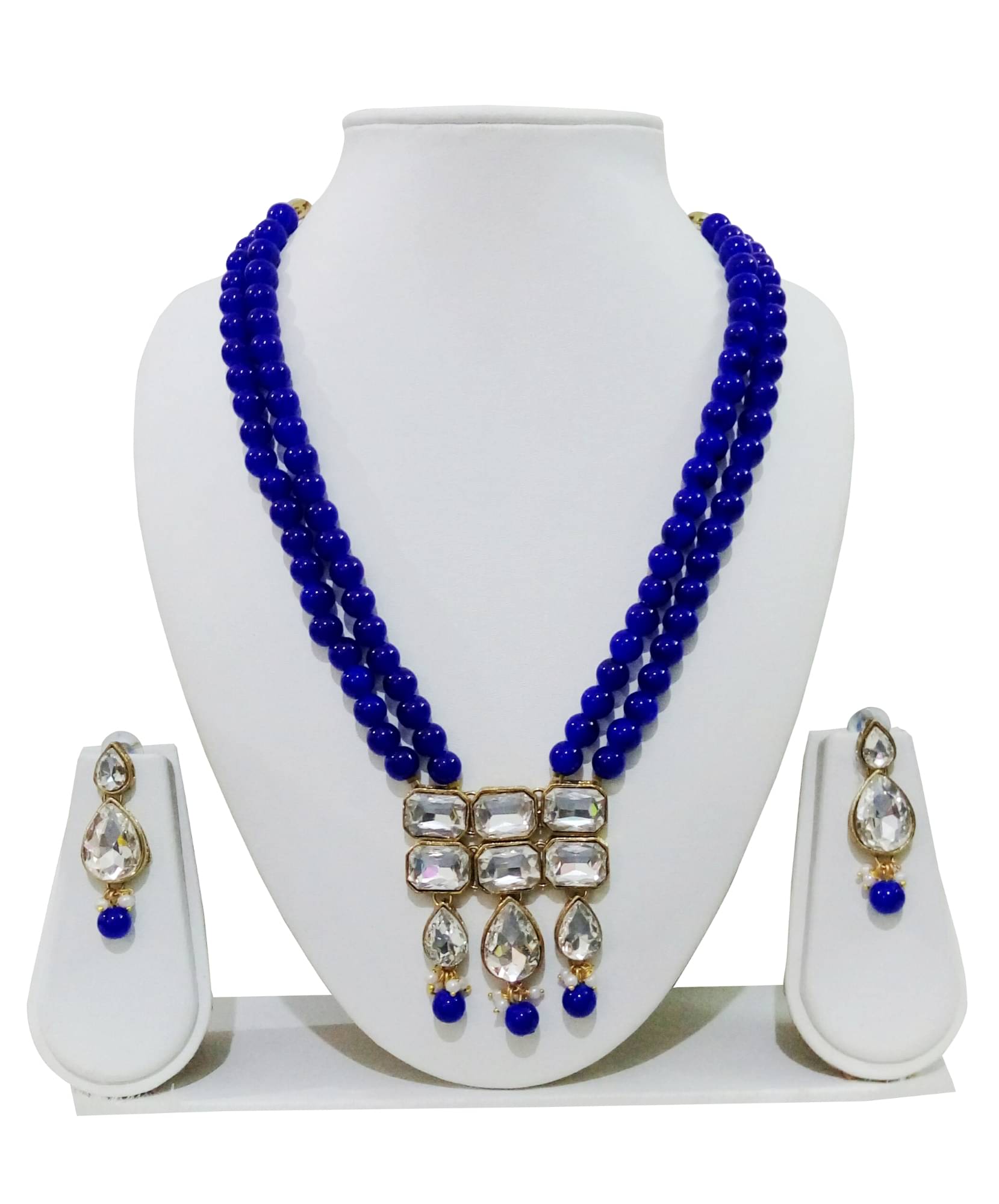     			JN HANDICEAFT Navy Blue Alloy Necklace Set ( Pack of 1 )