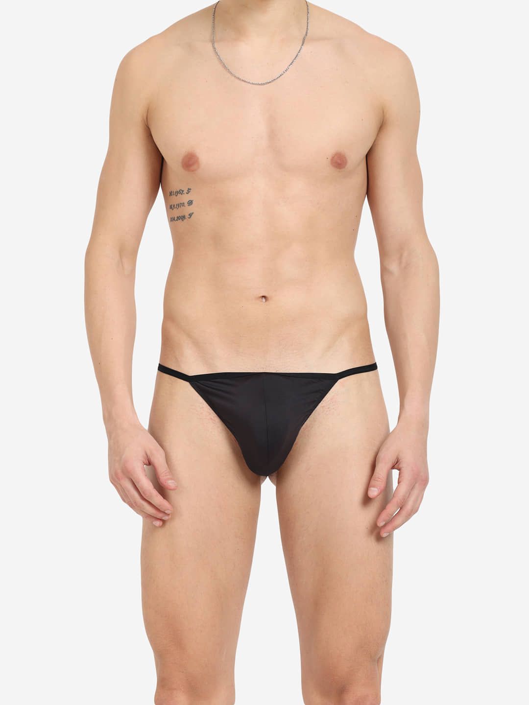 La Intimo Pack of 1 Polyester G-String For Men's ( Black )