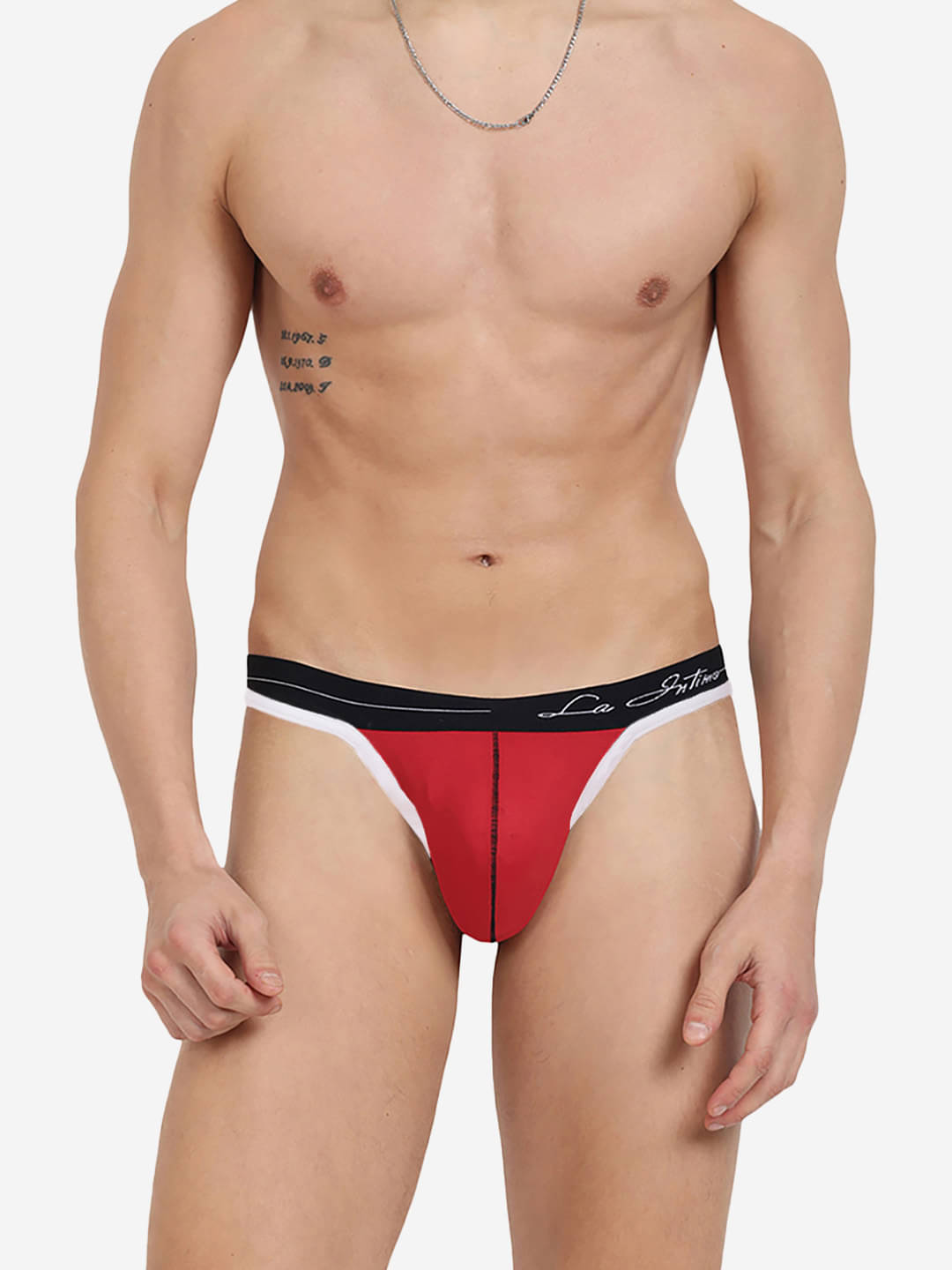 La Intimo Pack of 1 Cotton Blend Thongs For Men's ( Red ) La Intimo Pack of 1 Cotton Blend Thongs For Men's ( Red )