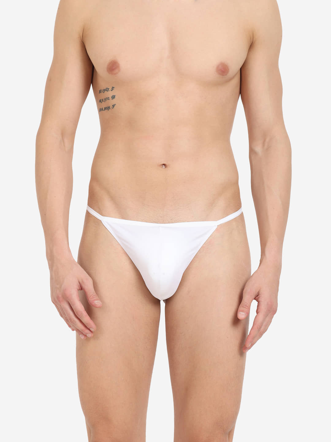 La Intimo Pack of 1 Polyester G-String For Men's ( White )
