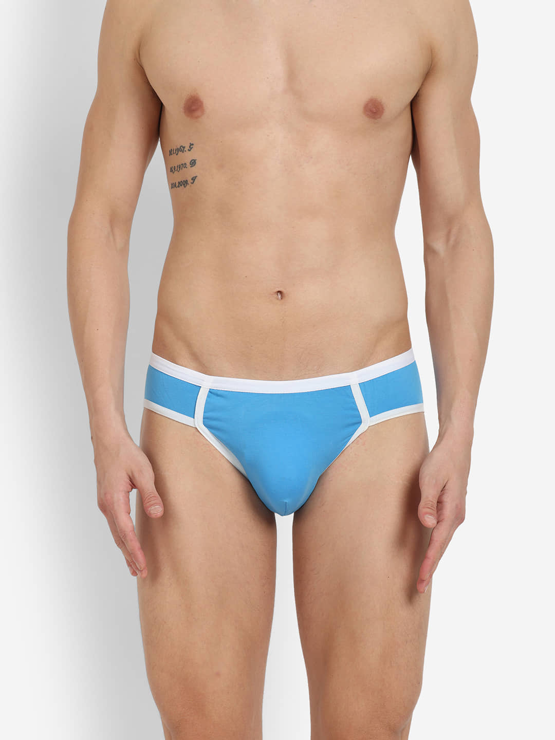 La Intimo Pack of 1 Cotton Blend Briefs For Men's ( Blue )