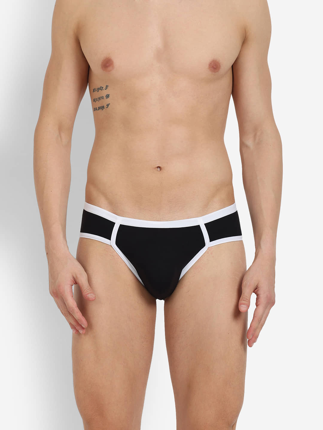 La Intimo Pack of 1 Cotton Blend Briefs For Men's ( Black )