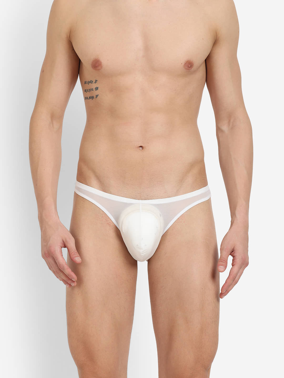 La Intimo Pack of 1 Nylon Thongs For Men's ( White )