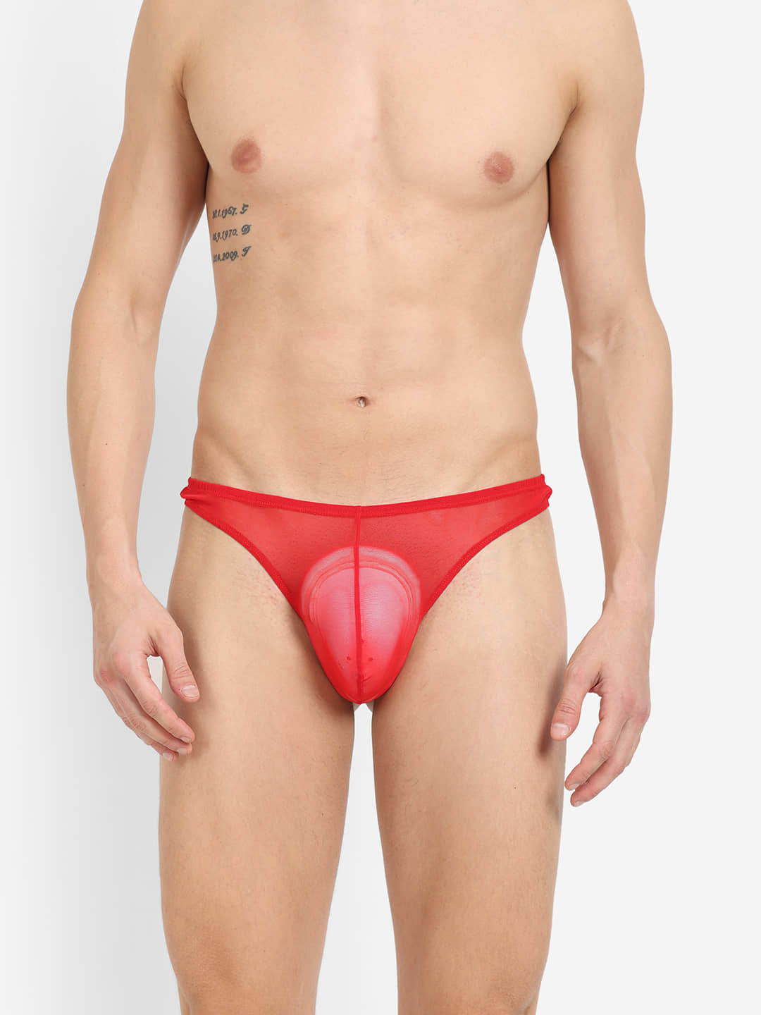 La Intimo Pack of 1 Nylon Thongs For Men's ( Red )