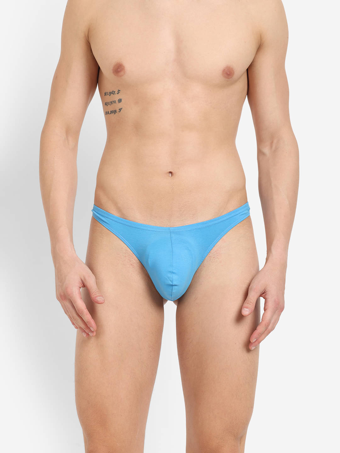     			La Intimo Pack of 1 Cotton Blend Thongs For Men's ( Blue )