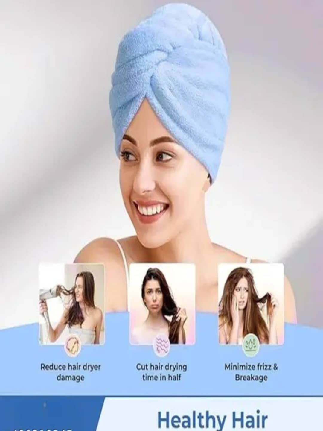 Midastra Blue Hair Towel Wrap ( Pack of 1 )