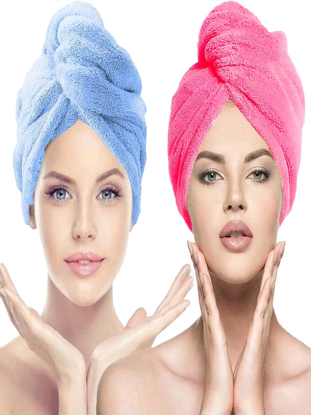 Midastra Multicolor Hair Towel Wrap ( Pack of 2 )