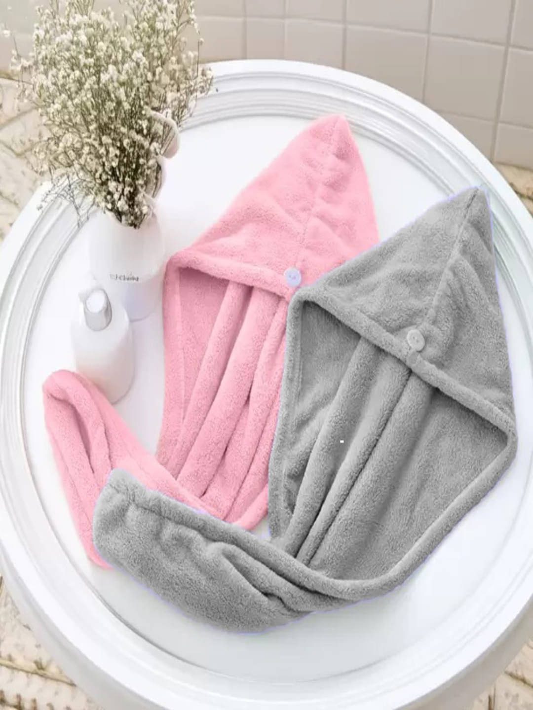     			Midastra Multicolor Hair Towel Wrap ( Pack of 2 )