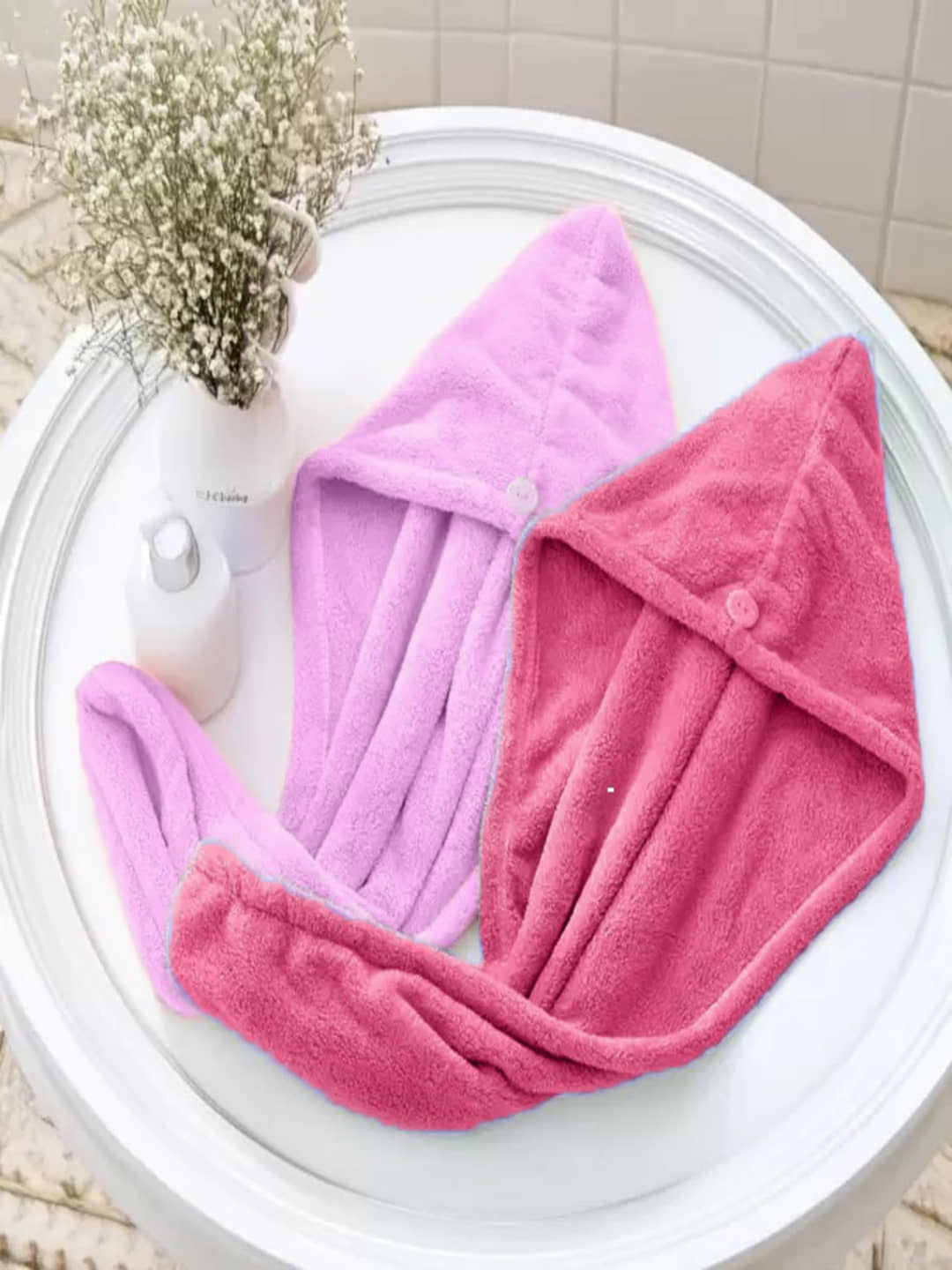 Midastra Multicolor Hair Towel Wrap ( Pack of 2 )