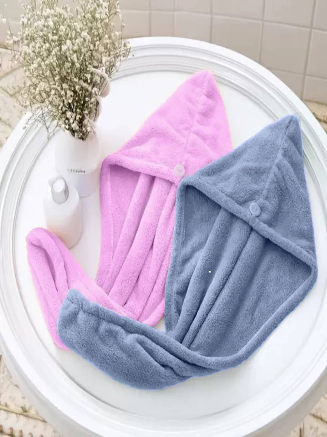 Midastra Multicolor Hair Towel Wrap ( Pack of 2 )