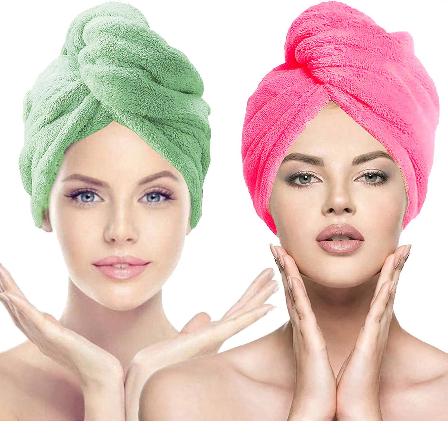 Midastra Multicolor Hair Towel Wrap ( Pack of 2 )