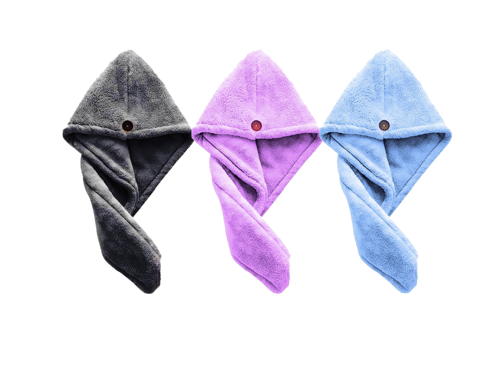     			Midastra Multicolor Hair Towel Wrap ( Pack of 3 )