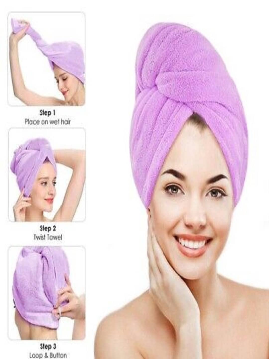 Midastra Purple Hair Towel Wrap ( Pack of 1 )