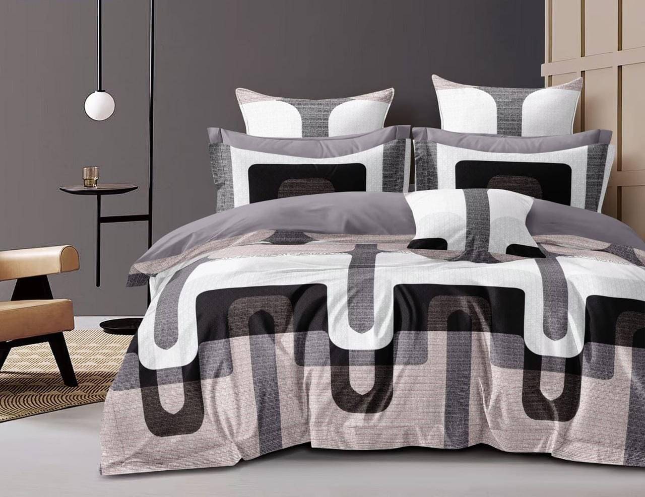     			NeLeo Poly Cotton 1 Double King Bedsheet with 2 Pillow Covers ( Grey )